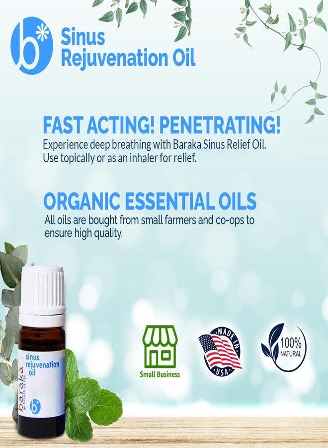 Baraka Sinus Rejuvenation Oil – Blend of 6 Organic Essential Oils for Clear Nasal Breathing, Eases Sinus Pressure, & Offers Relaxing Nasal Health Support | Ideal for Daily Use – 4ml (1-Pack) - Image 2